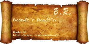 Bodnár Román névjegykártya