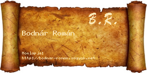 Bodnár Román névjegykártya